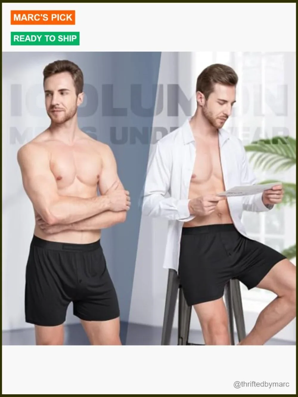 Men's Bamboo Rayon Boxer Shorts 5 Pack Relaxed Fit Button Fly